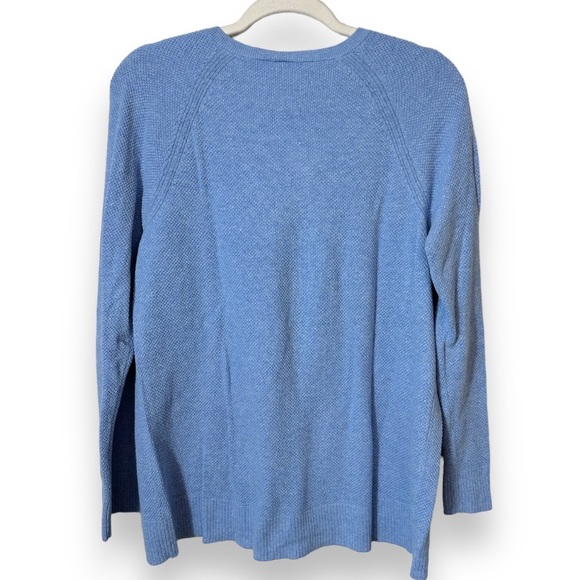 GAP women's knit vneck casual top XL blue weave cotton stretch Spring comfort - Picture 4 of 4